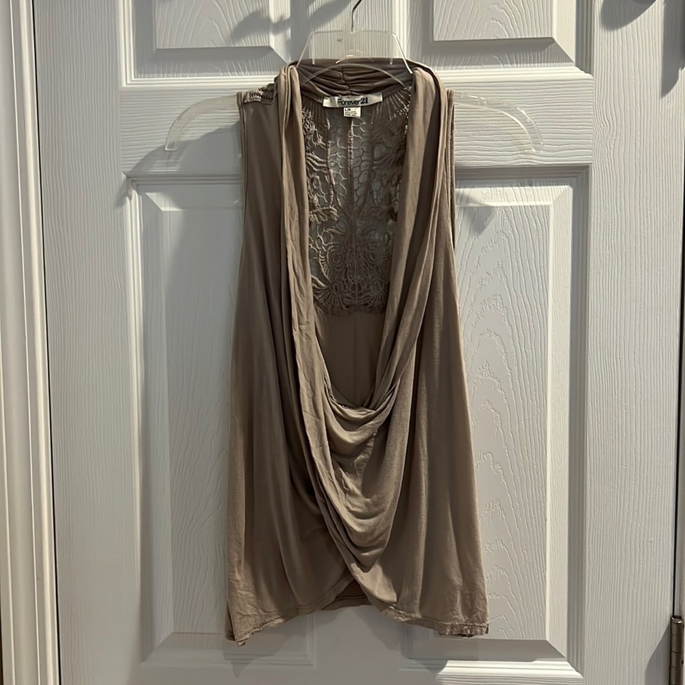 Slouchy crochet sleeveless top